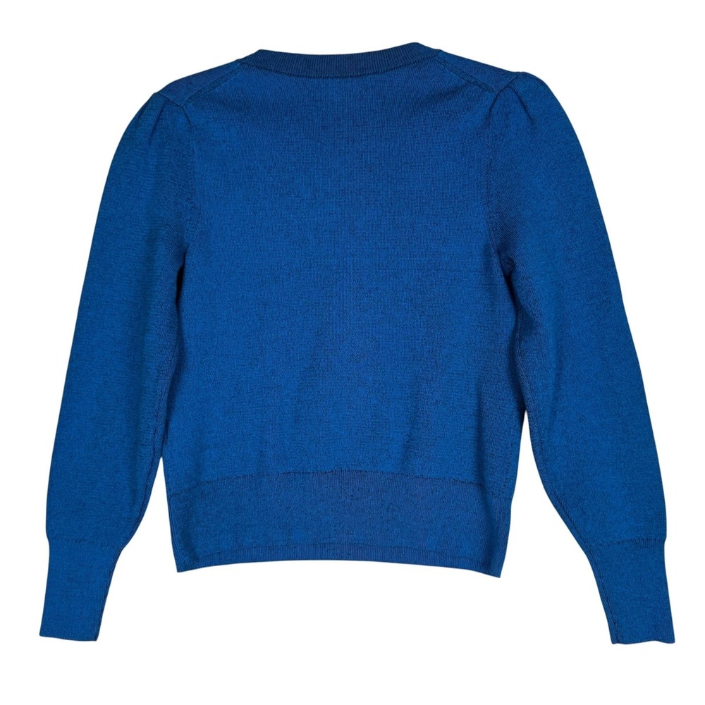 Banana Republic Sweater Womens XS Blue Puff Sleeve Crewneck Knit Pullover - Picture 2 of 12